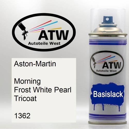 Aston-Martin, Morning Frost White Pearl Tricoat, 1362: 400ml Sprühdose, von ATW Autoteile West.